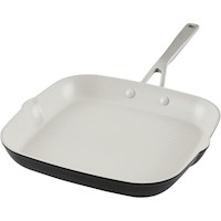 KitchenAid sartén cuadrada cerámica anodizada dura 11.25 in / 29 cm | Negro